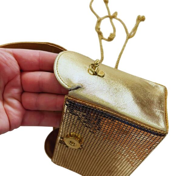 Vintage Whiting & Davis Mesh Evening Shoulder Bag Gold - Picture 10 of 14